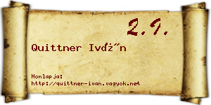 Quittner Iván névjegykártya